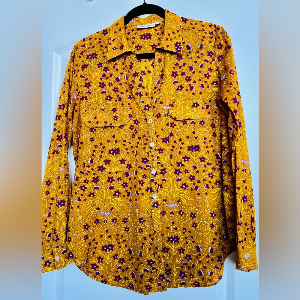 Roller Rabbit Yellow and Purple Floral Shirt